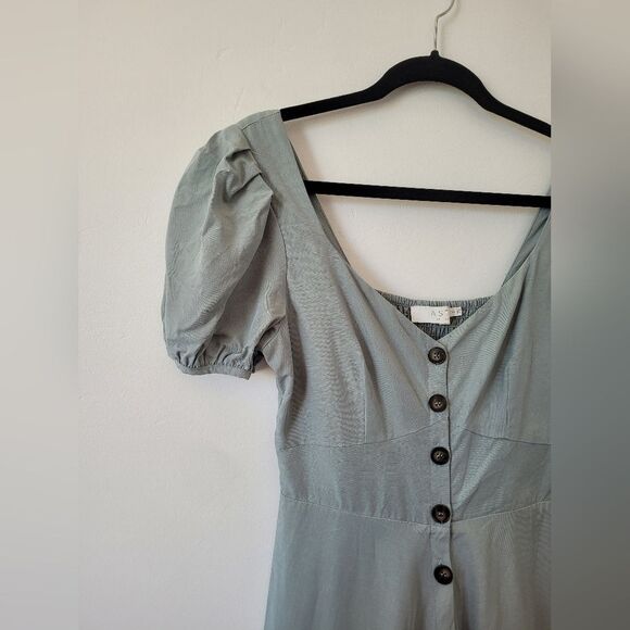 ASTR The Label Pippa Dress Mint Linen Milkmaid Peasant Cottagecore Maiden Small - Picture 10 of 12